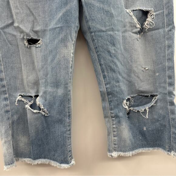 AGOLDE Dakota Distressed Relaxed Boyfriend Capri Relaxed Skater Shorts Sz 28 - Picture 4 of 12